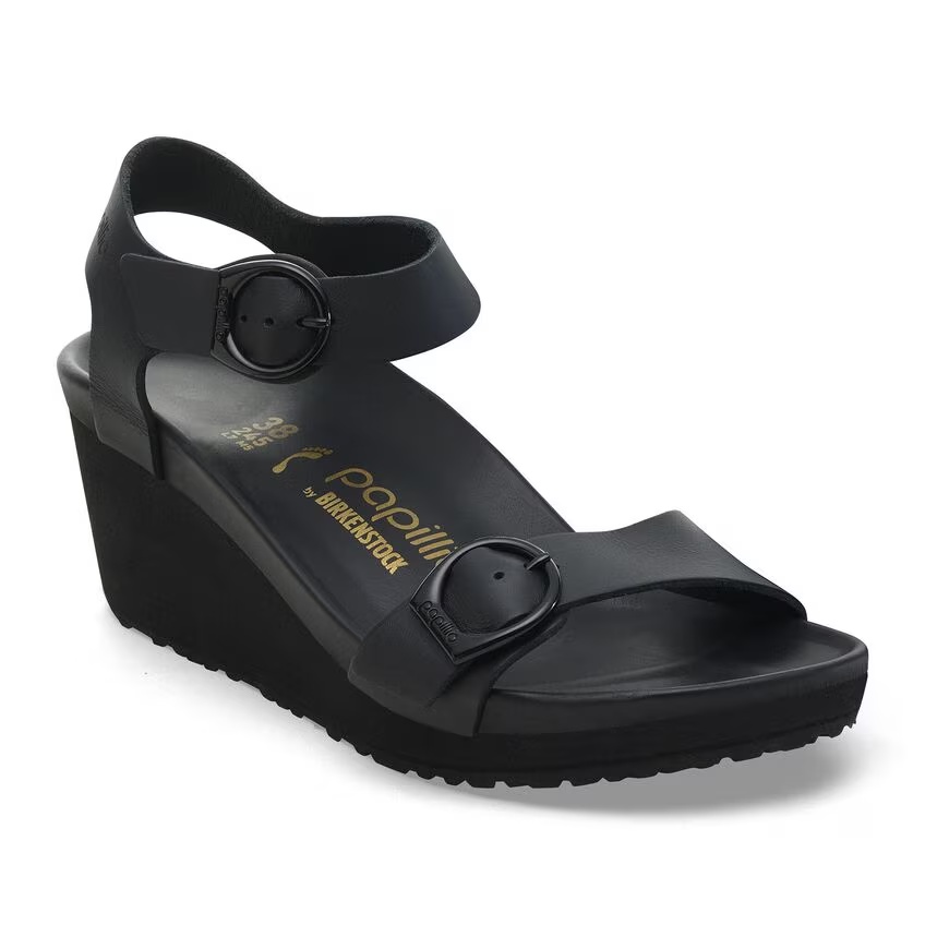 Soley Ring-Buckle Natural Leather Black/Black