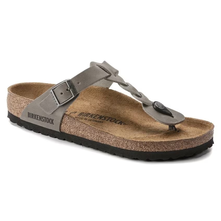 Gizeh Braided Natural Leather Oiled Black