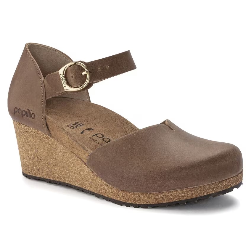 Mary Ring-Buckle Natural Leather Cognac