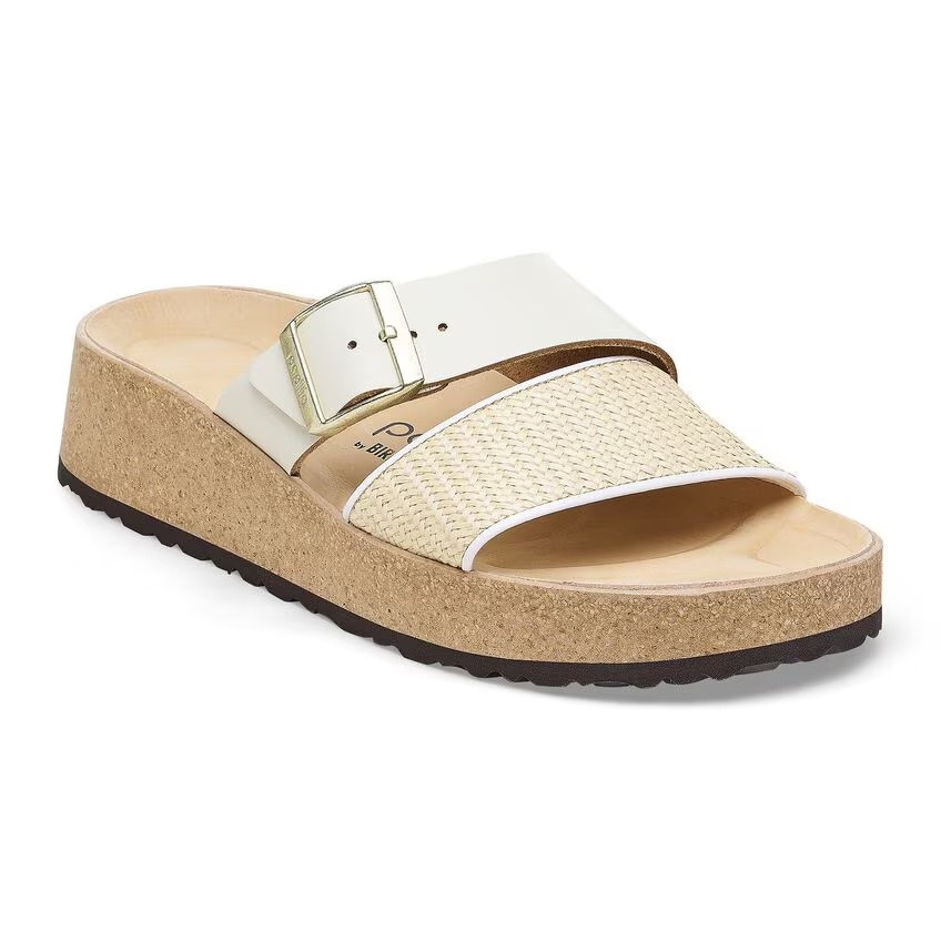 Almina Raffia Natural Leather/Synthetics Natural/White