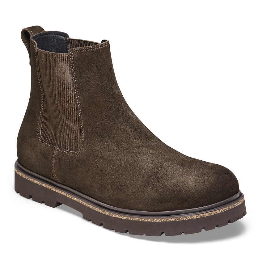 Highwood Slip On Men Suede Leather Dark Tea