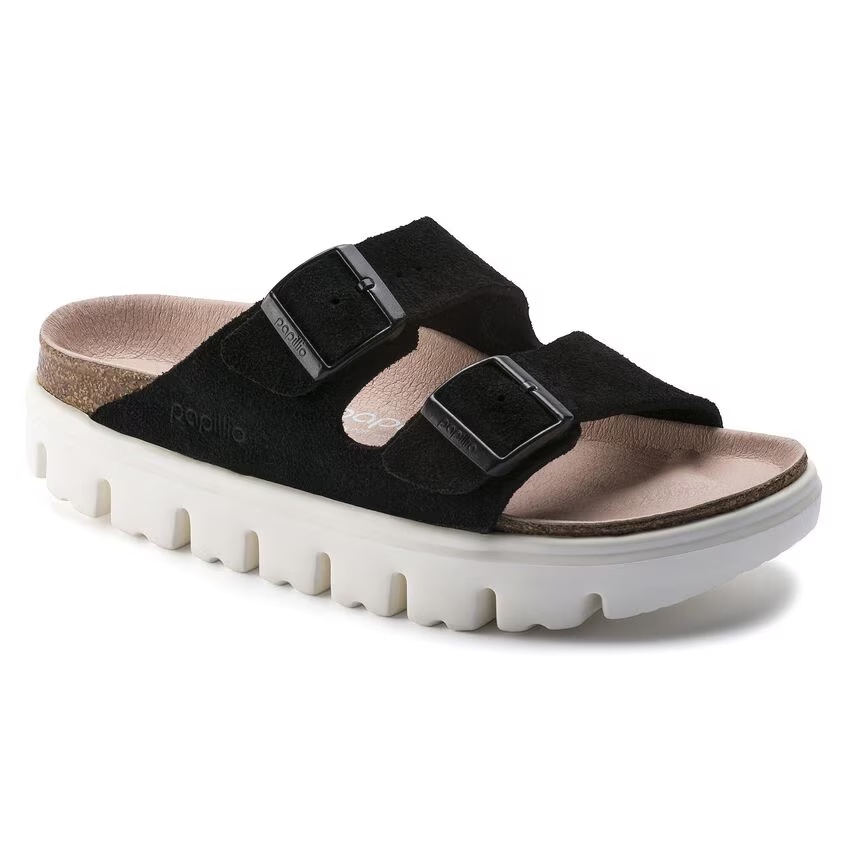 Arizona Platform Suede Leather Chunky Suede Black