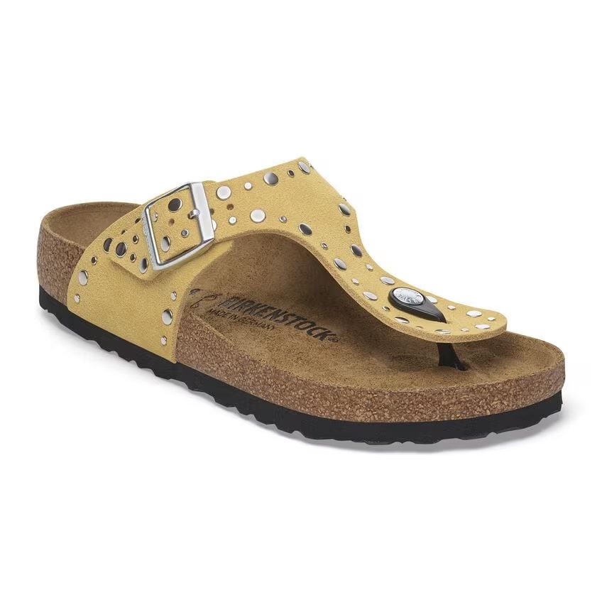 Gizeh Rivet Suede Leather Ochre