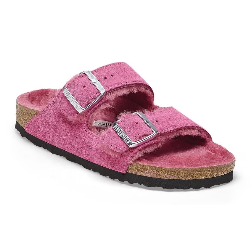 Arizona Shearling Suede Leather/Fur Fuchsia Tulip