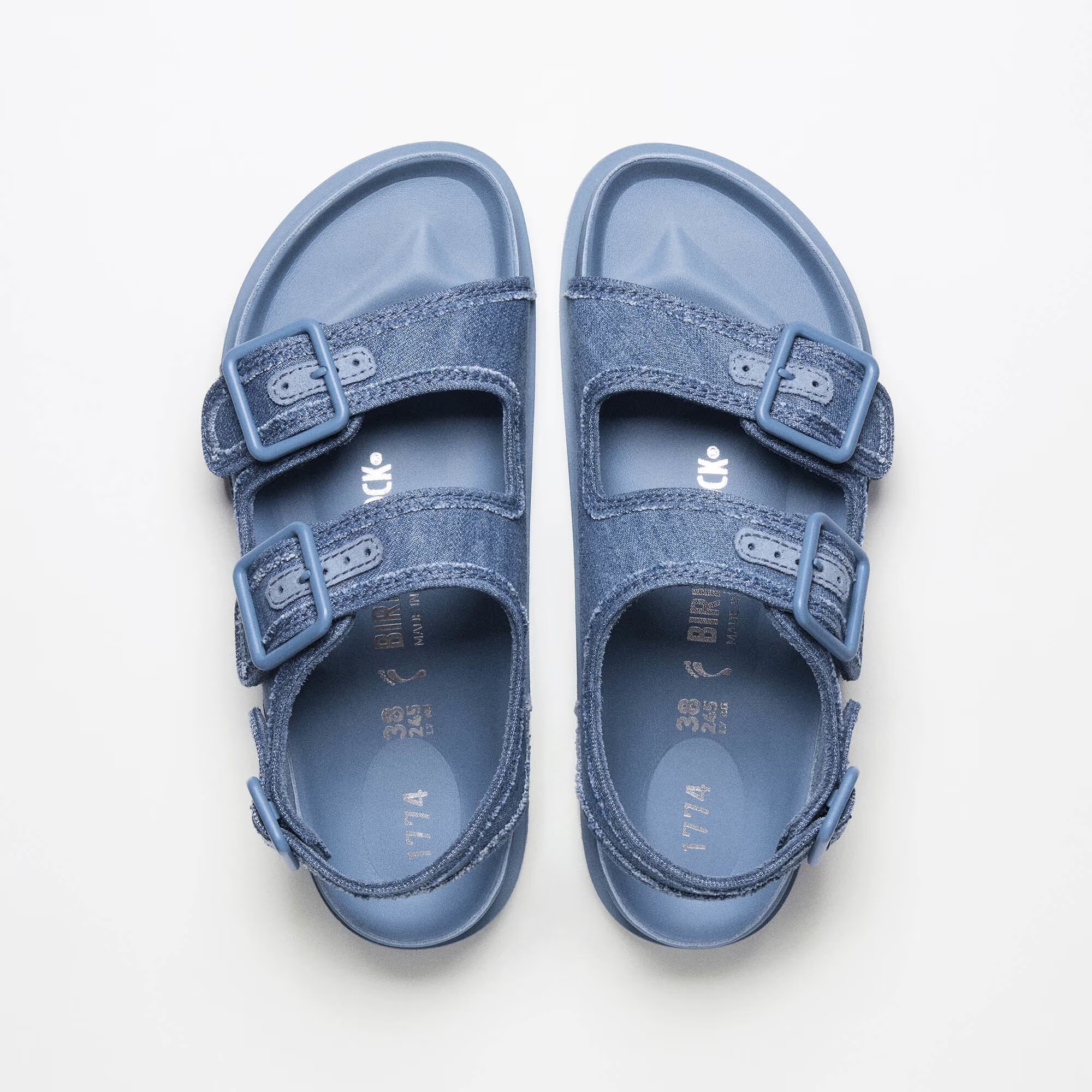 1774 Milano Denim Natural Leather-Felt Faded Denim